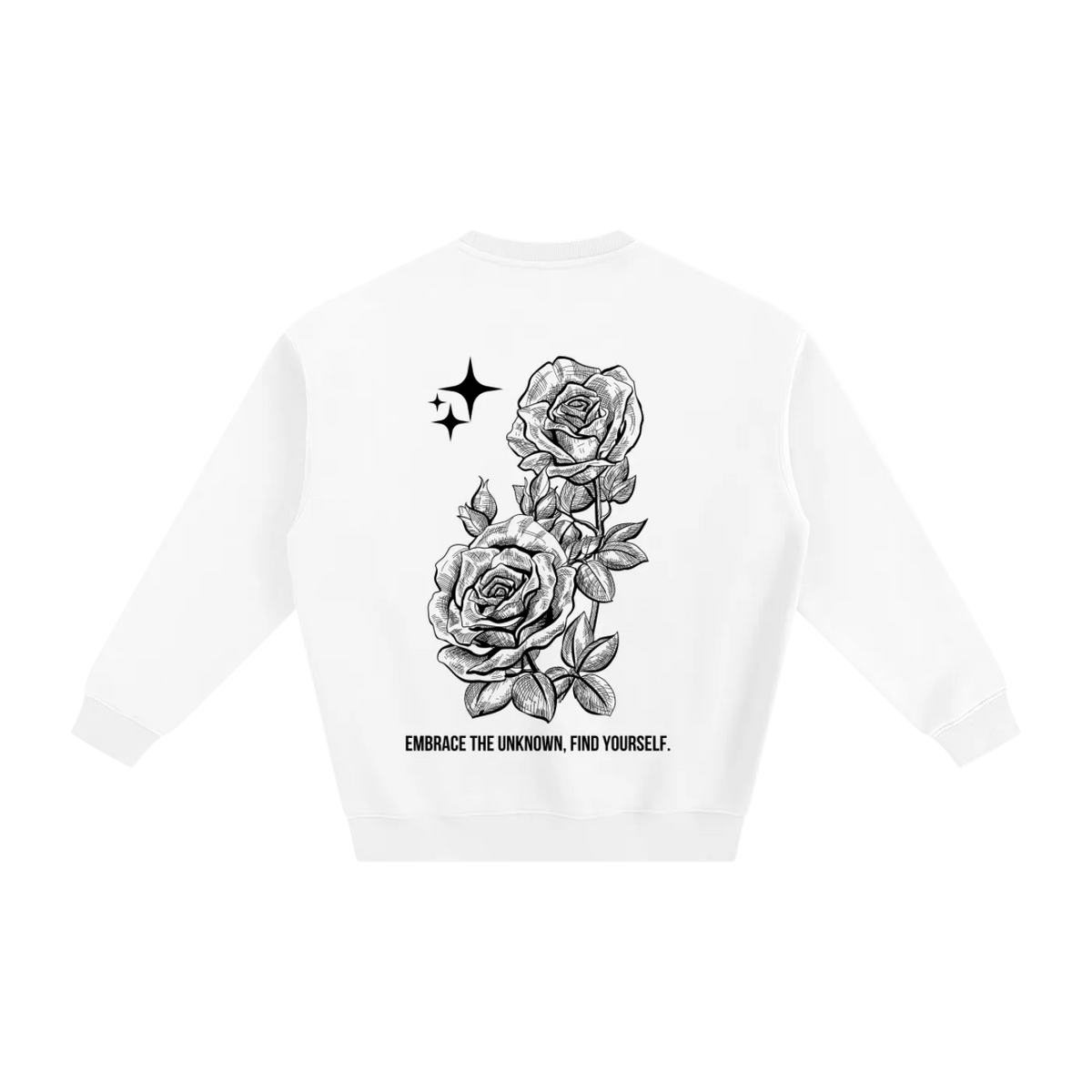 Retro Roses Fleeced Sweatshirt BLK