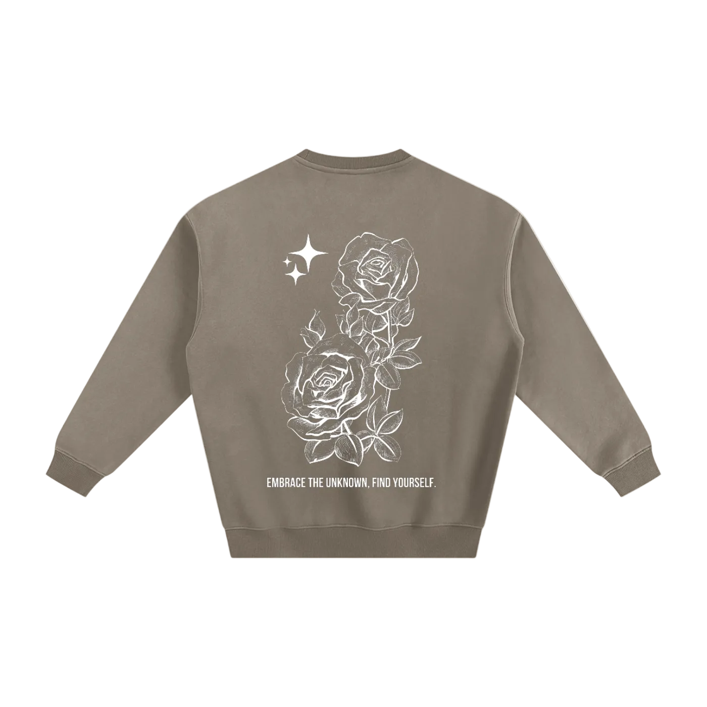 Retro Roses Fleeced Sweatshirt WHT