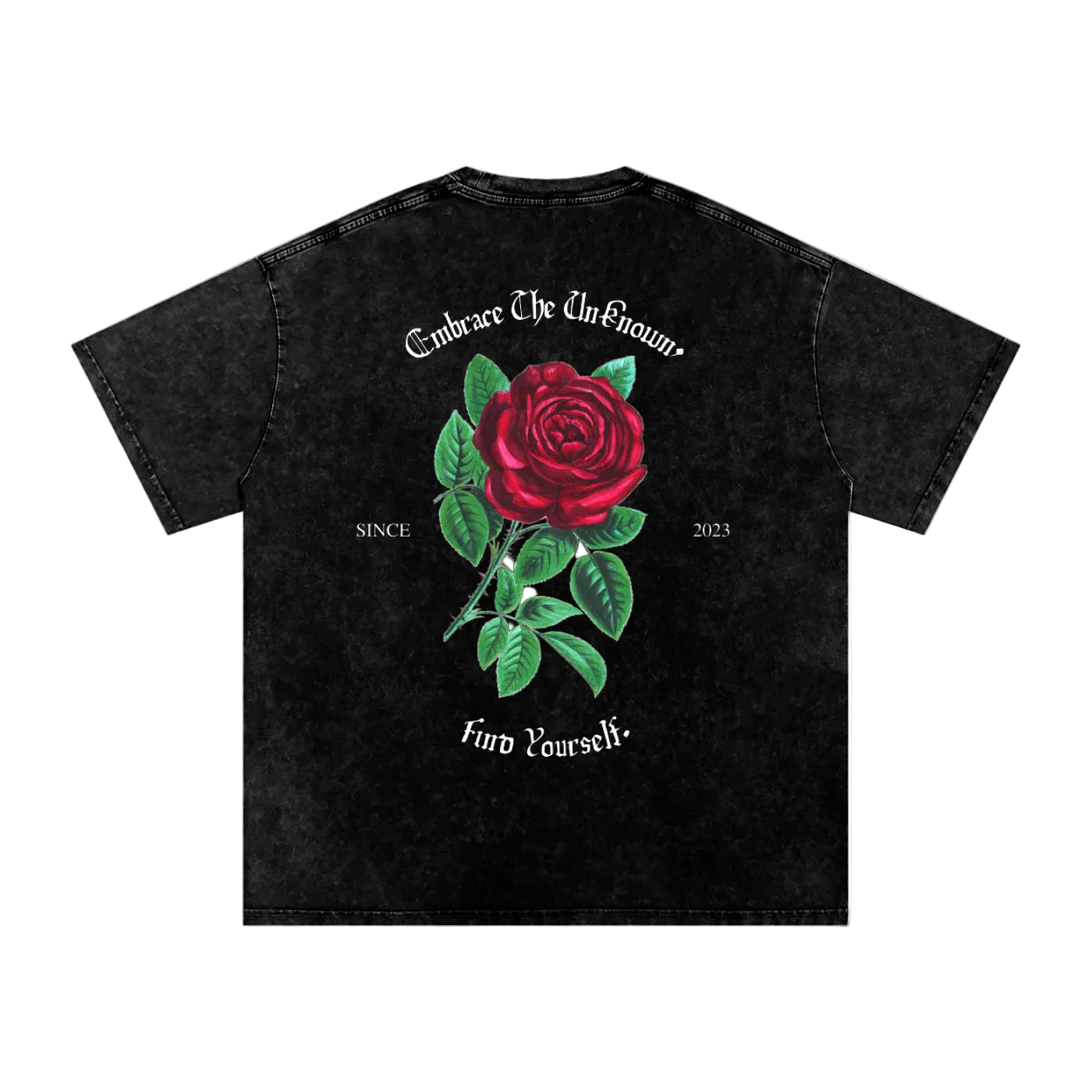 Vintage Red Roses Wash T-Shirt WHT