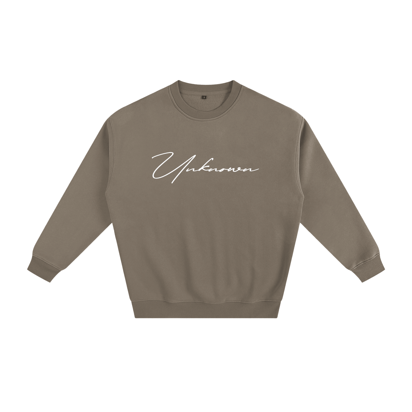 Retro Script Fleeced Sweatshirt WHT