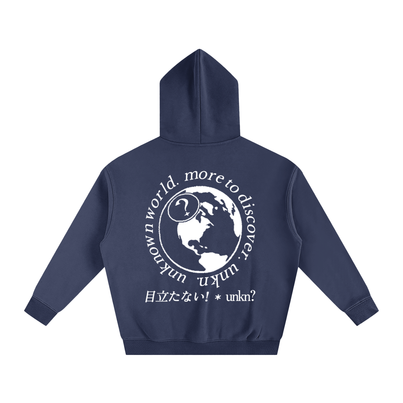 Globe Series Fleeced Hoodie WHT