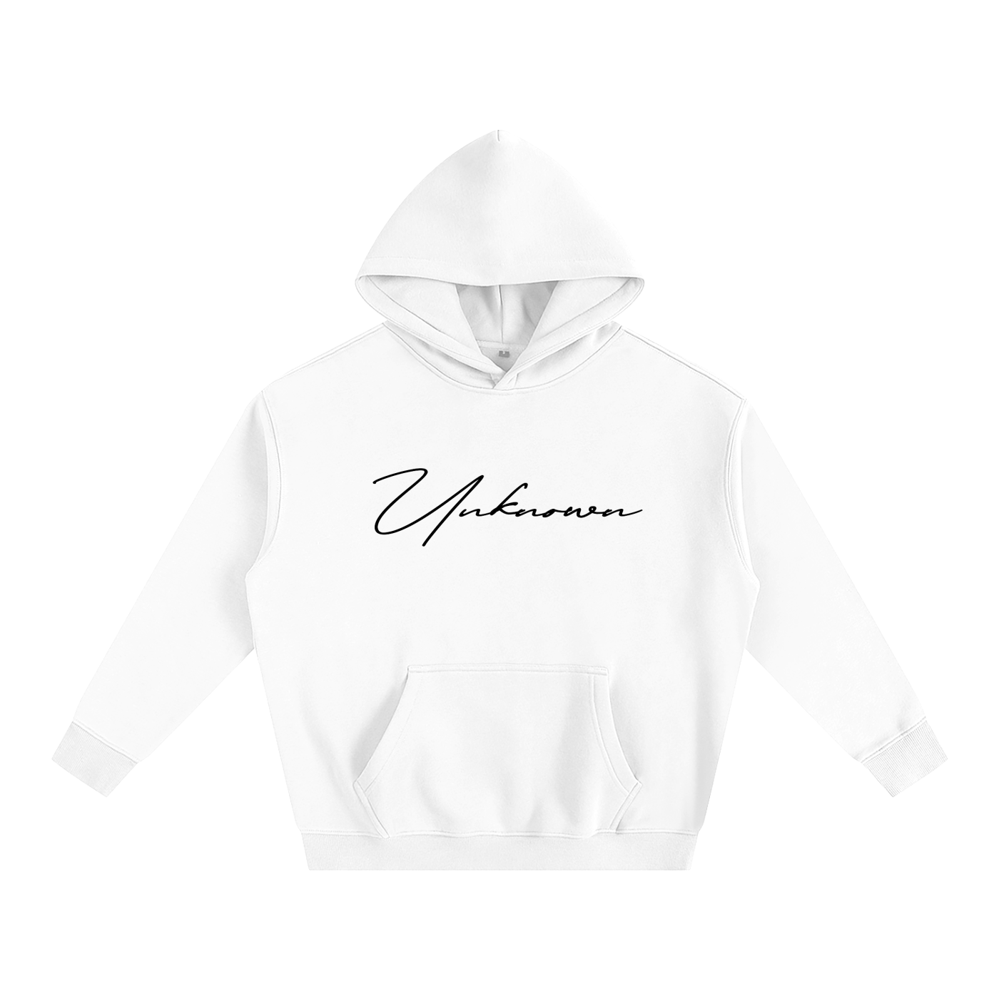 Retro Script Fleeced Hoodie BLK