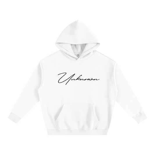Retro Script Fleeced Hoodie BLK