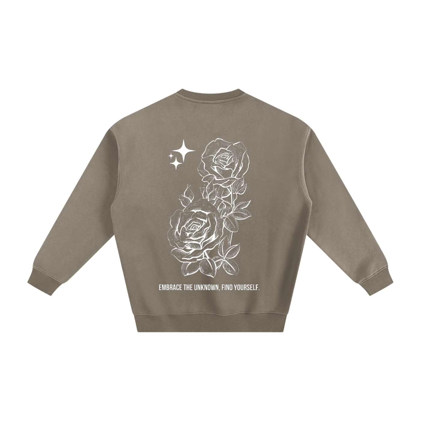 Retro Roses Fleeced Sweatshirt WHT