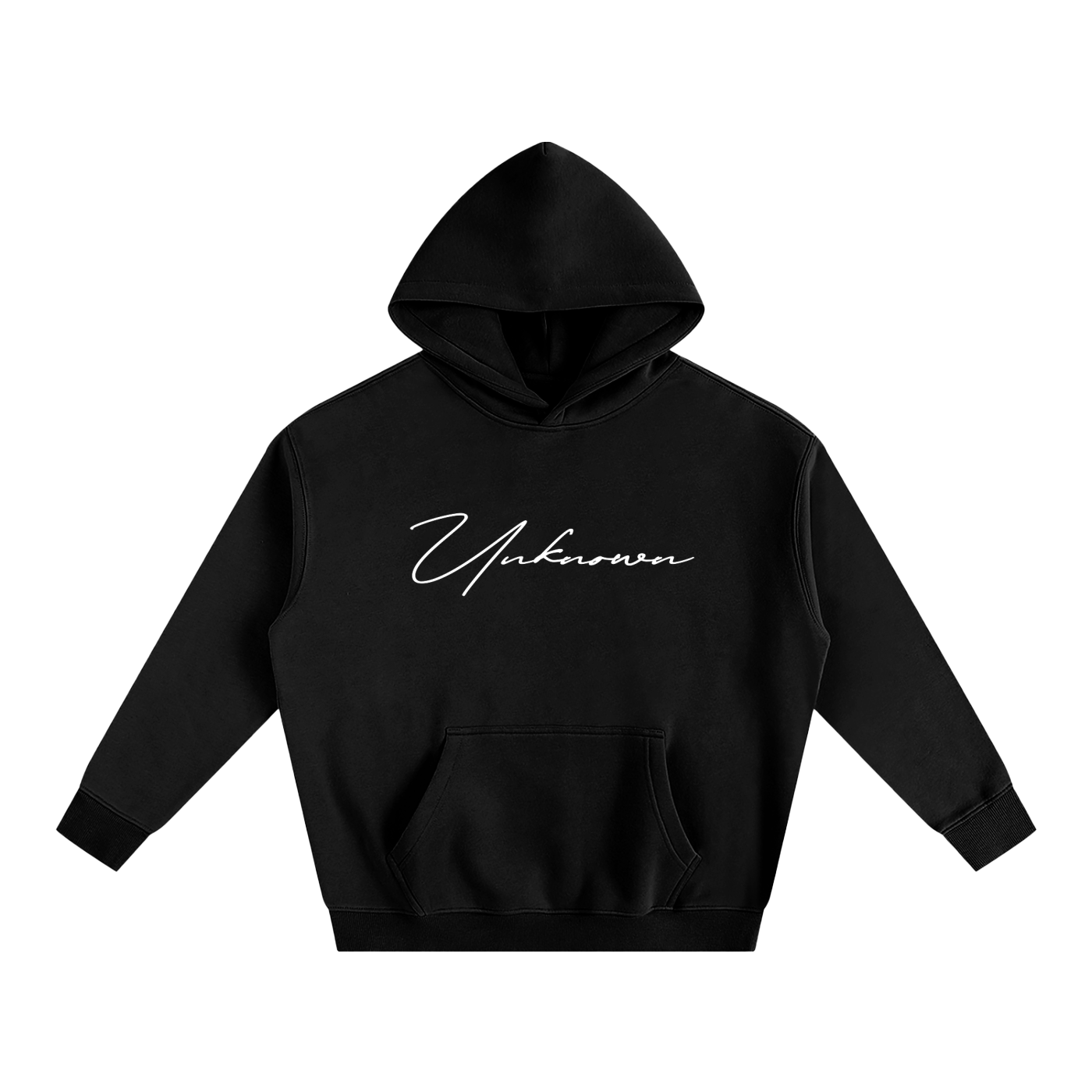 Retro Script Fleeced Hoodie WHT