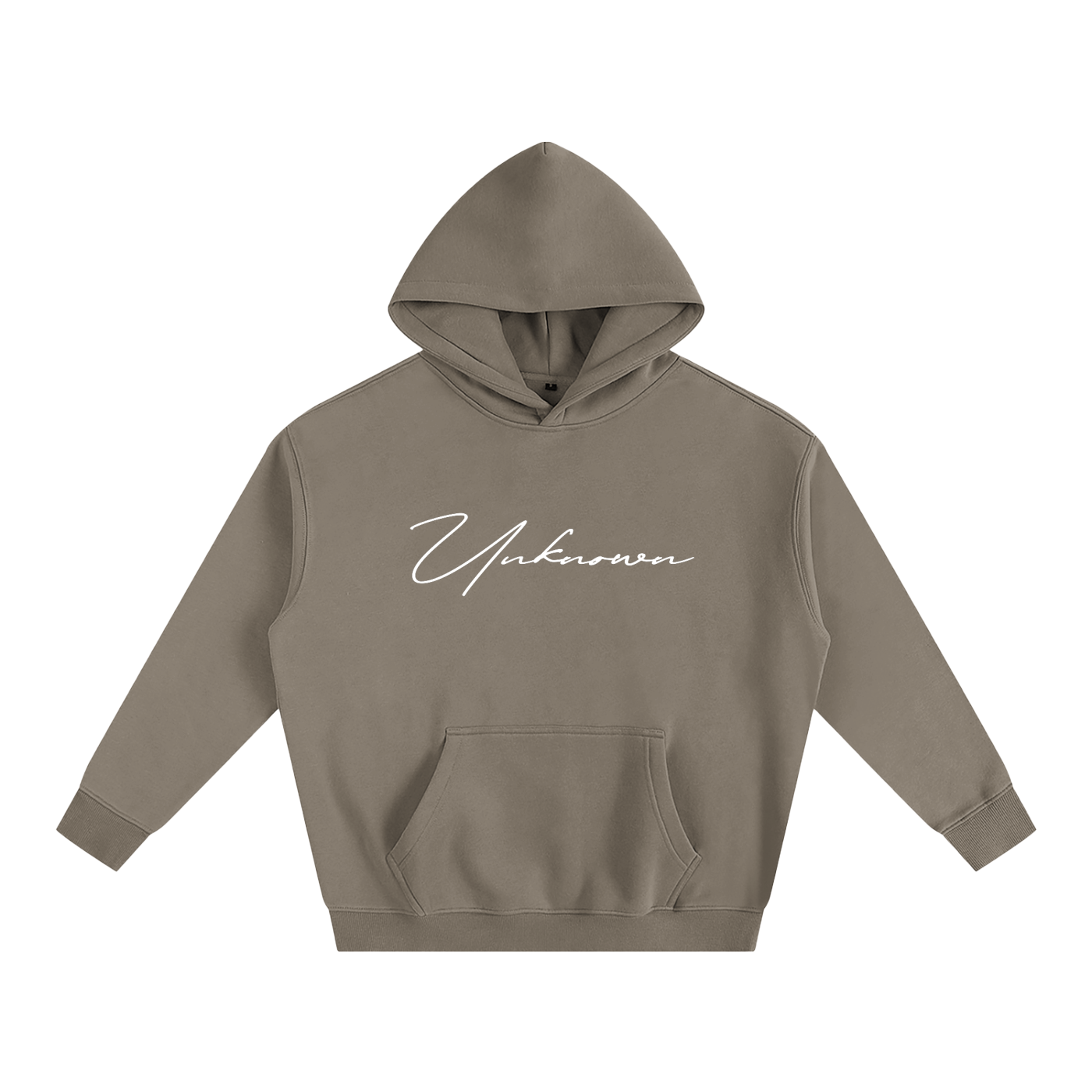 Retro Script Fleeced Hoodie WHT