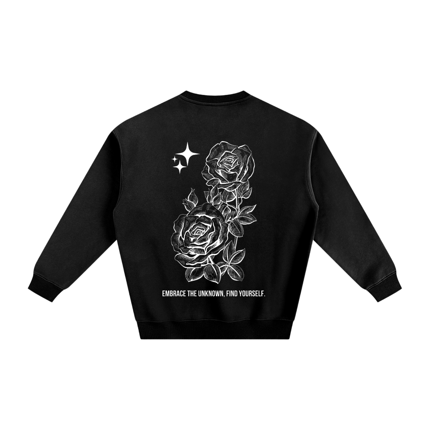 Retro Roses Fleeced Sweatshirt WHT